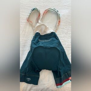 Peppermint Green and White Cycling Bib